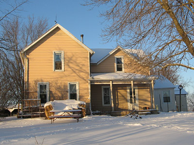 Farmhouse in the snow