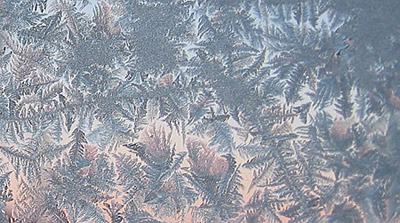 Frost on the warehouse window
