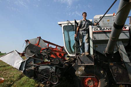 Ready to combine the wheat, July 2008