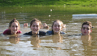 Swimming in the pond